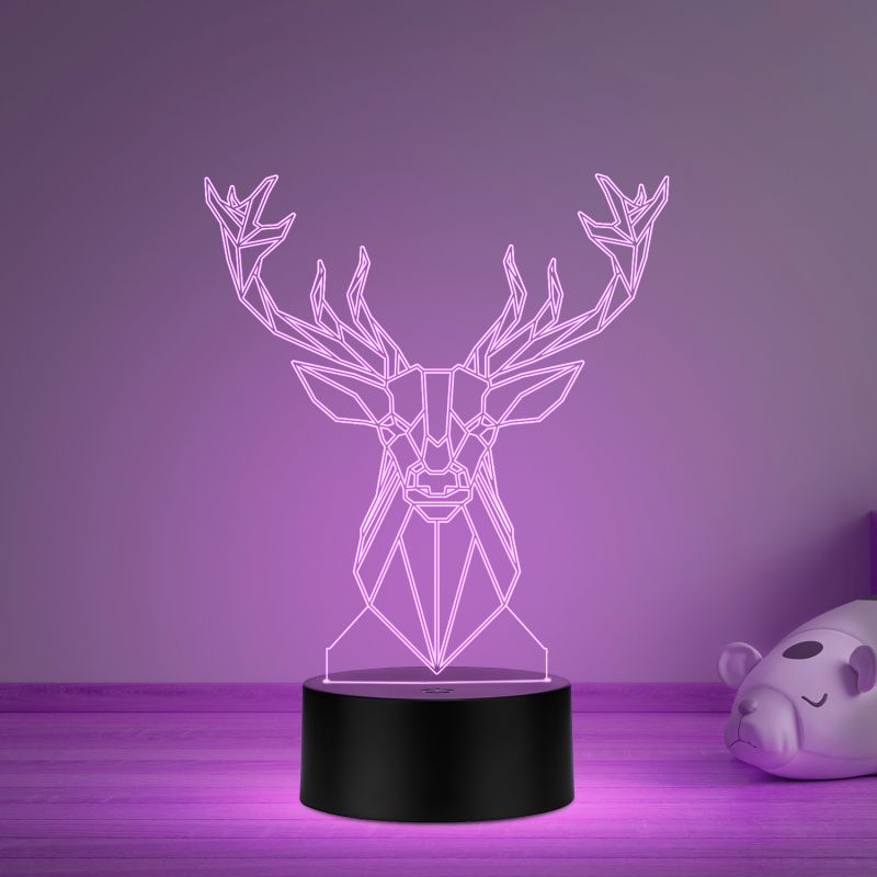 3D Illusion Deer Acrylic led lamp 7 Color Changing Light Lamp for Bedroom Decor